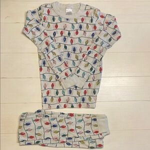Hanna Andersson Kids Bright Bulbs Holiday Pajamas Set, size 10